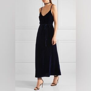 Reformation Alexa Midnight Blue Velvet Maxi Dress M
